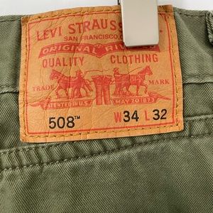 LEVI'S STRAUSS & CO 508 LIGHT GREEN REGULAR FIT TAPERED LEG JEANS SIZE 34 X 32.